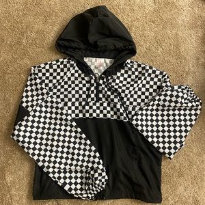 Checkered Black and White Windbreaker